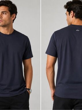 Men’s Athletic Navy Short-Sleeve Crewneck Tee